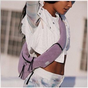 Free People Bag Overachiever Sherpa Sling Fuzzy Lilac Lavender Purple